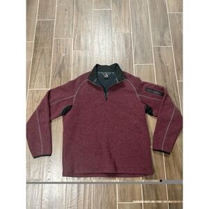 Kuhl Sweater Mens L Burgundy 1/4 Zip ThermoKore Fleece Pullover Outdoor Warm